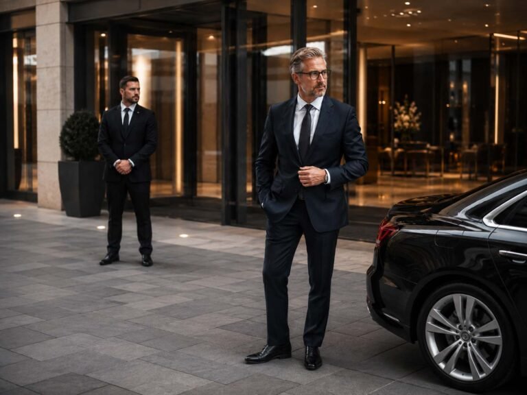 Executive close protection officer supporting a business client in London