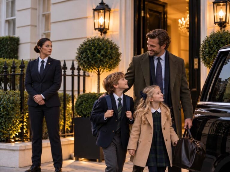 Residential security protecting a family at a private London residence